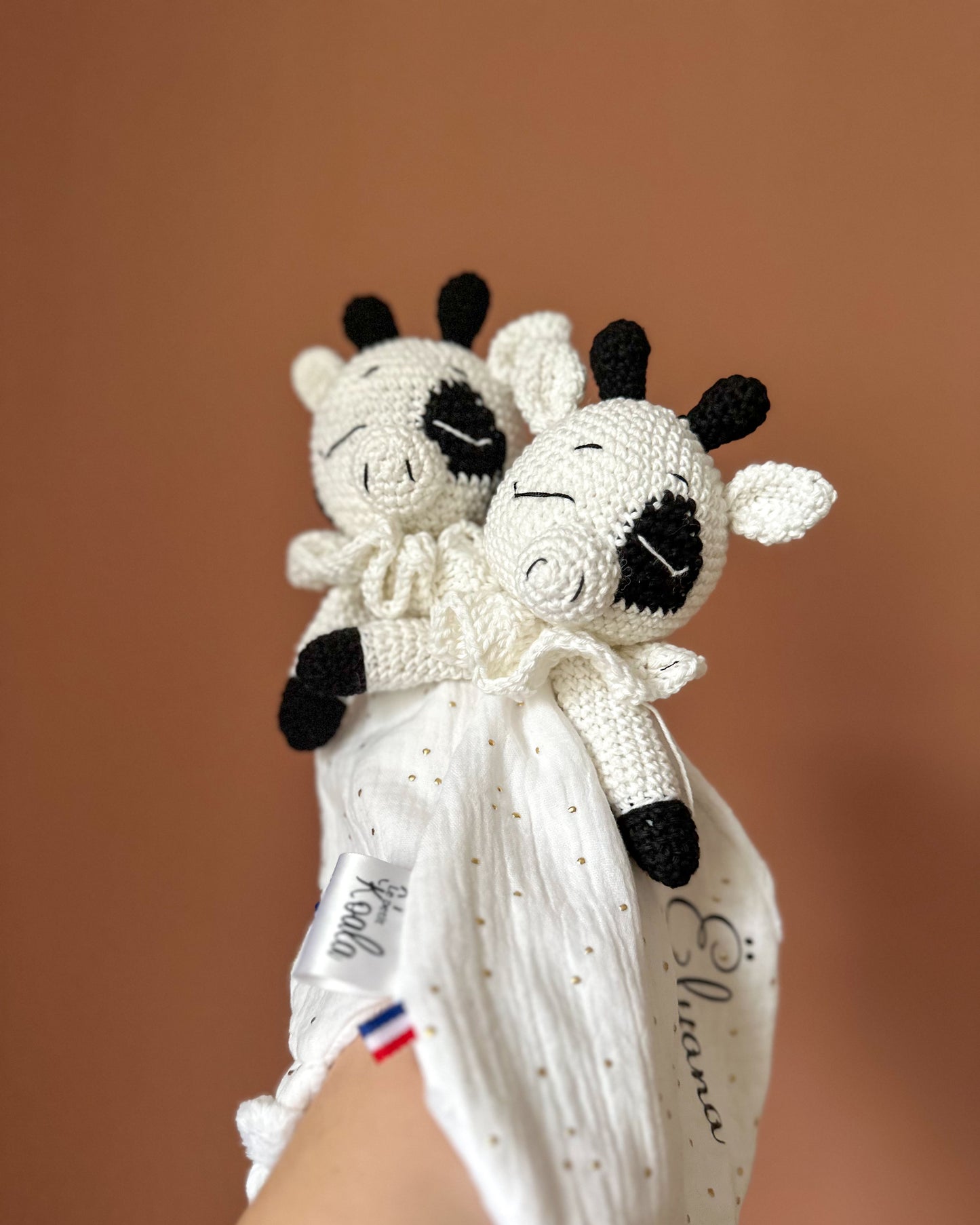 Doudou vache personnalisable